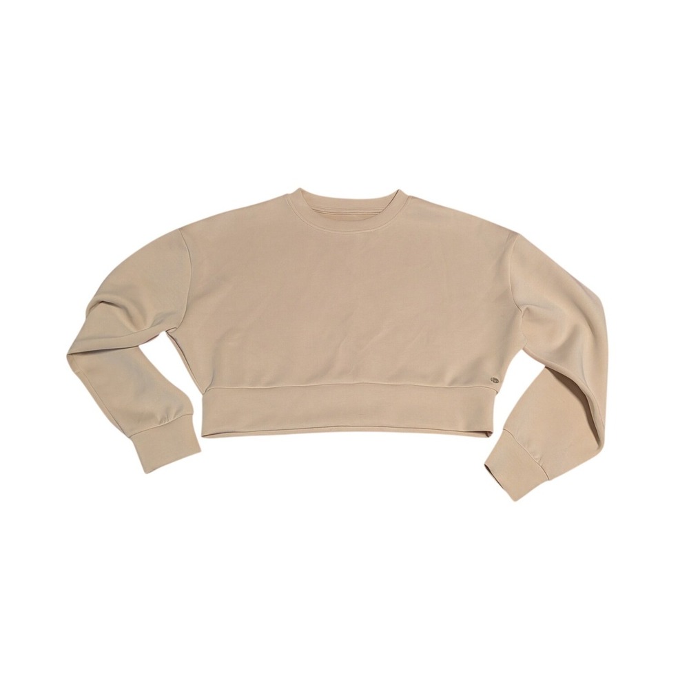Buffbunny Collection Cropped Sweatshirt Cream Beige Medium Pullover Activewear